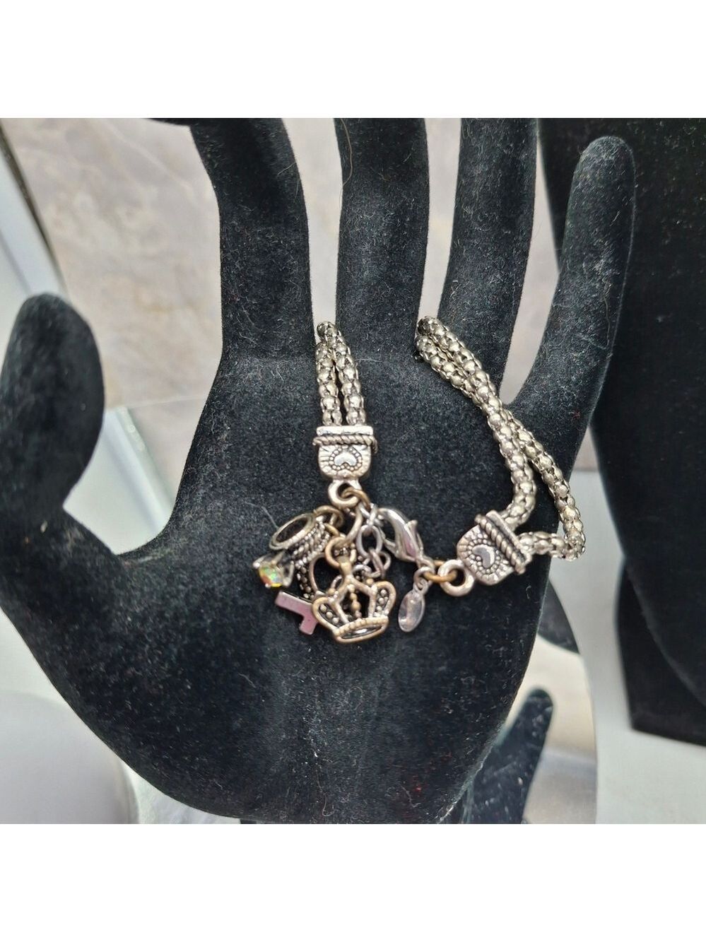 Premier Designs Silver Bracelet with Crown Charm - Picture 2 of 7